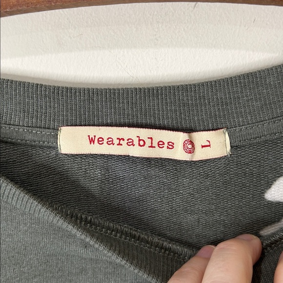 XCVI Twister Pullover Sweatshirt Green Boho Size Large - Picture 7 of 13